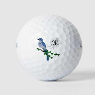 Florida Scrub Jay Monogram Crest Golf Balls