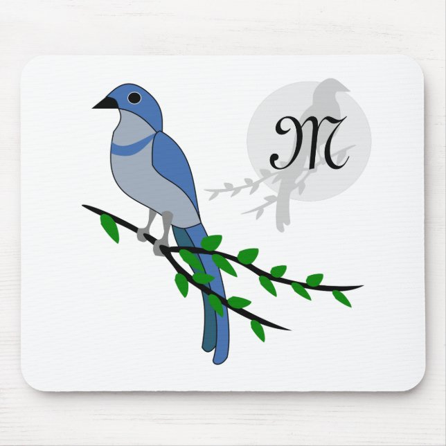 Florida Scrub Jay Monogram Crest Mouse Pad (Front)
