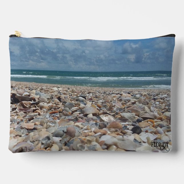 Florida Seashell Atlantic Ocean Beach Accessory Pouch (Front)