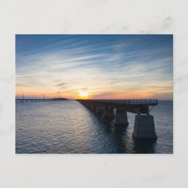 Florida - Seven Mile Bridge at sunset postcard (Front)