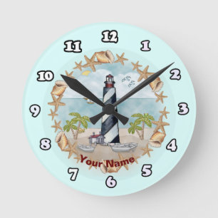 Florida Shells Lighthouse Clock