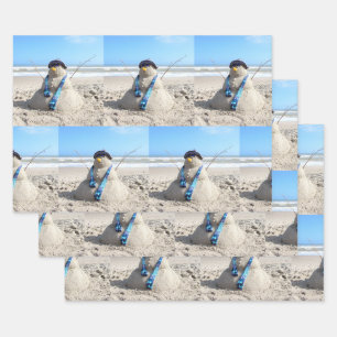 Florida Snowman - Plage - Feuilles de papier envel