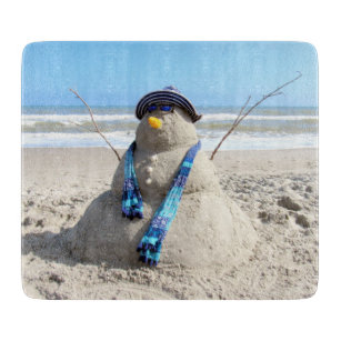 Florida Snowman ( Sand Sculpture) Cutting Board