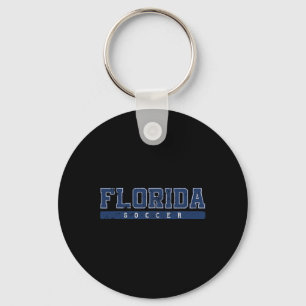 Florida Soccer Blue Vintage Text Keychain