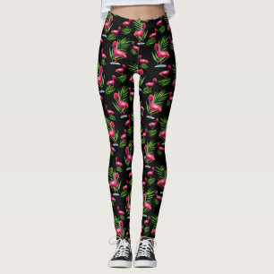 Florida South - Pink Flamingo Leggings on Black