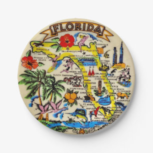  Florida  Souvenir Paper Plates