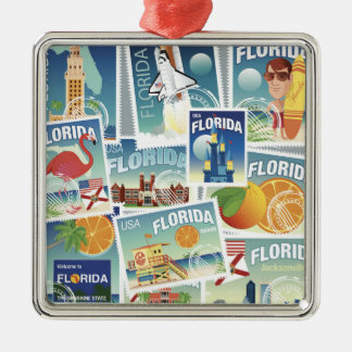 Florida Stamps Metal Ornament