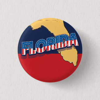 Florida stars and Stripes map 1 Inch Round Button