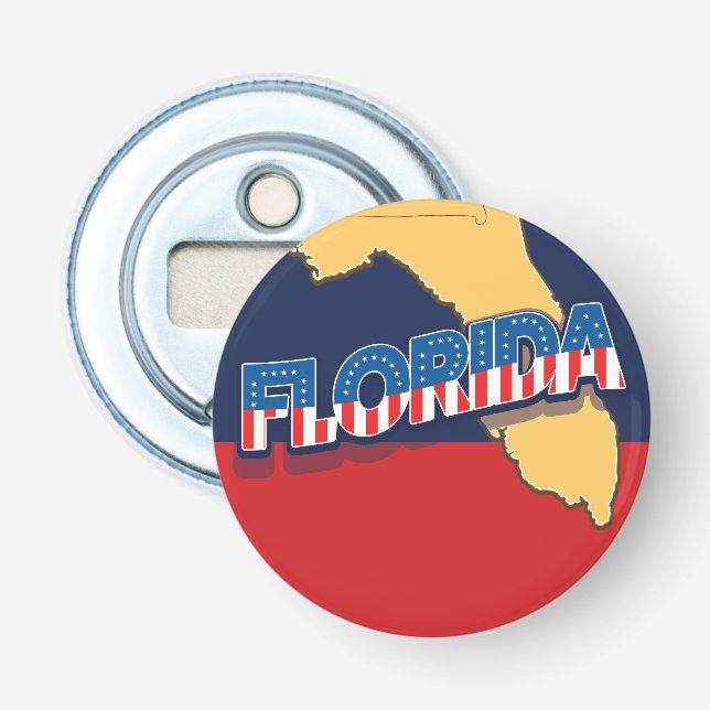Florida stars and Stripes map Bottle Opener (Front)