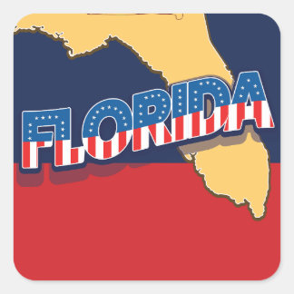 Florida stars and Stripes map Square Sticker