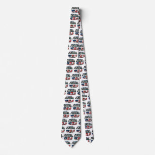 Florida State and USA Flag Text Tie