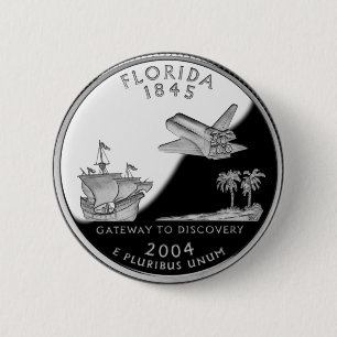 Florida State Faux Quarter 2 Inch Round Button