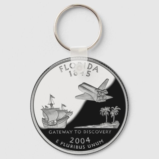 Florida State Faux Quarter Keychain (Front)