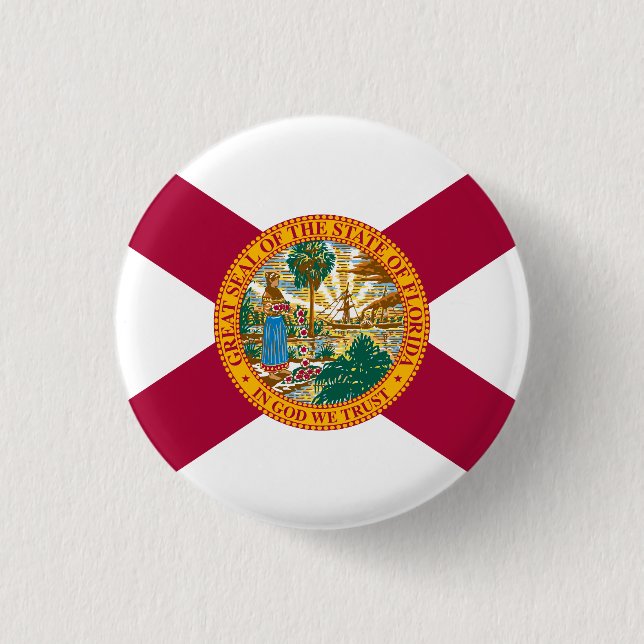 Florida State Flag 1 Inch Round Button (Front)