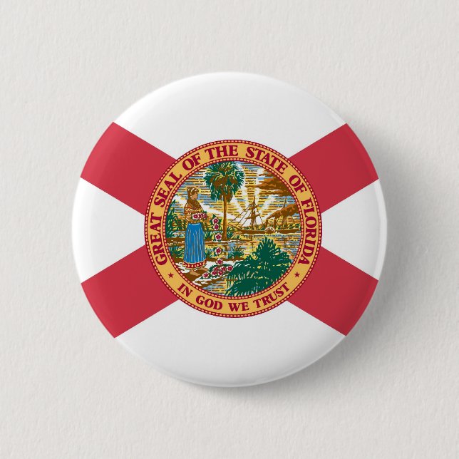 Florida State Flag 2 Inch Round Button (Front)
