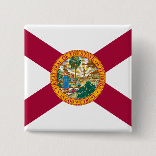 Florida State Flag 2 Inch Square Button