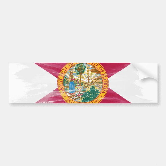 Florida state flag brush stroke, Florida flag Bumper Sticker (Front)