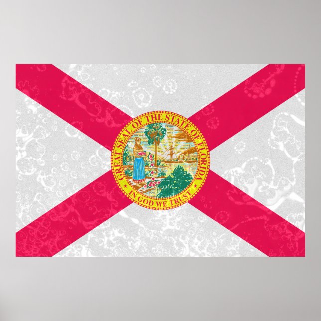 Florida State Flag Grunge Poster (Front)