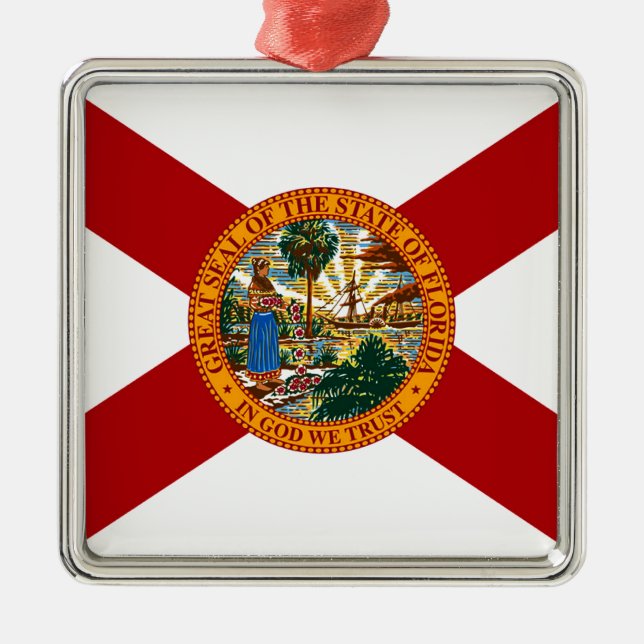 Florida State Flag Metal Ornament (Front)