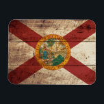 Florida State Flag on Old Wood Grain Magnet<br><div class="desc">Florida State Flag on Old Wood Grain Feel free to modify the design according to your own preferences. You may change the design location, orientation, background colours and size. Also, you may add your own text, or slogan set its font, location and size, all in order to create the ultimate...</div>
