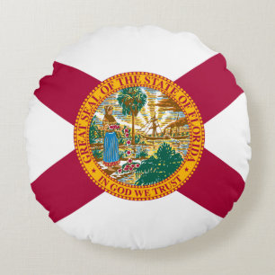 Florida State Flag Round Pillow
