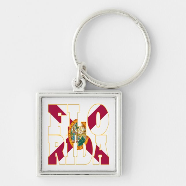 Florida state flag text keychain (Front)