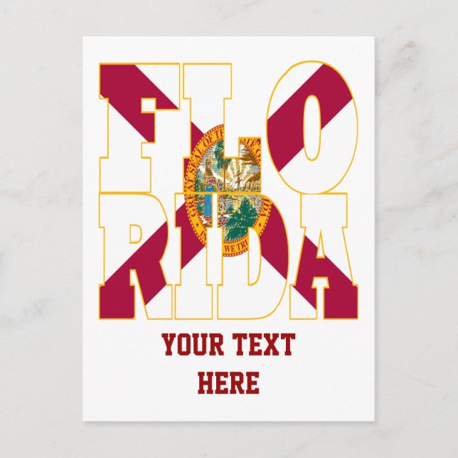 Florida state flag text postcard (Front)