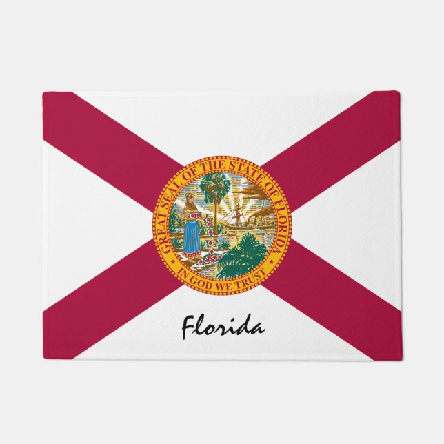 Florida State & Florida Flag USA house mat /sport (Front)
