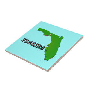Florida State Map and Text Tile