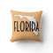 Florida State Map Palm Tree Typography Orange