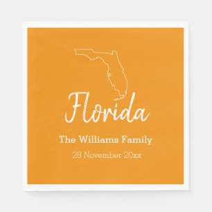 Florida State Map Personalized Family Reunion    Napkin