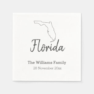 Florida State Map Personalized Family Reunion     Napkin