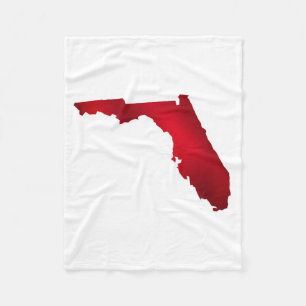 Florida State Map Silhouette Fleece Blanket