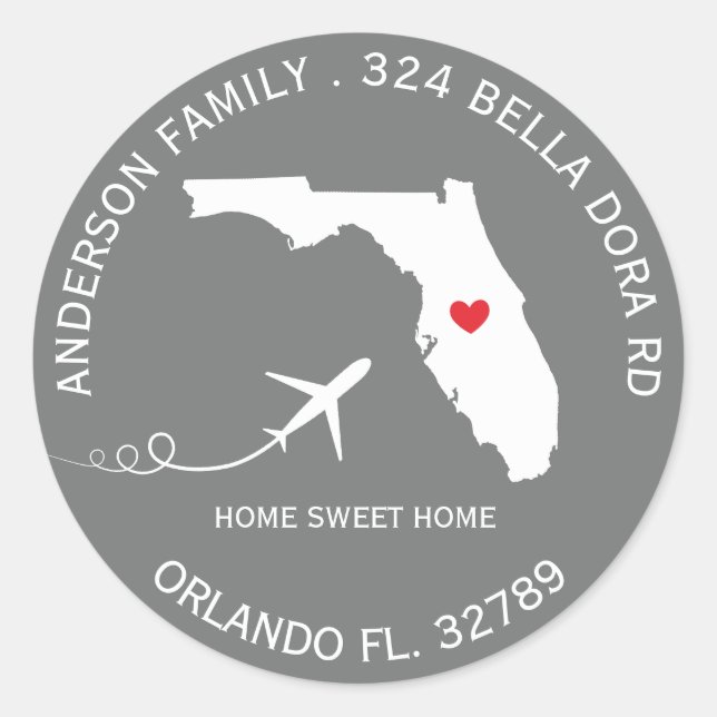 FLORIDA State | New Home Address Label Sticker (Front)