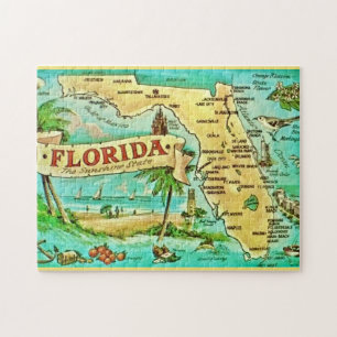 Florida State Postcard 11x14  Jigsaw Puzzle