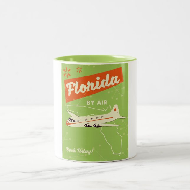 Florida State retro poster. Two-Tone Coffee Mug (Center)