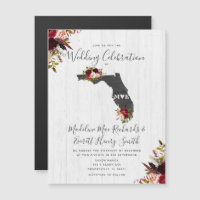 Florida State Rustic Magnetic Wedding Invitation