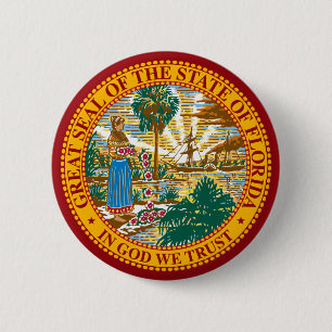 FLORIDA STATE SEAL 2 INCH ROUND BUTTON