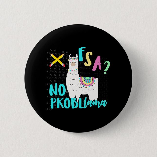 Florida State Test Day Llama For Students  2 Inch Round Button (Front)