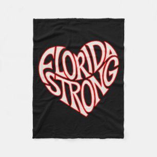 Florida Strong Heart State Pride Tygraphy T Shirt  Fleece Blanket
