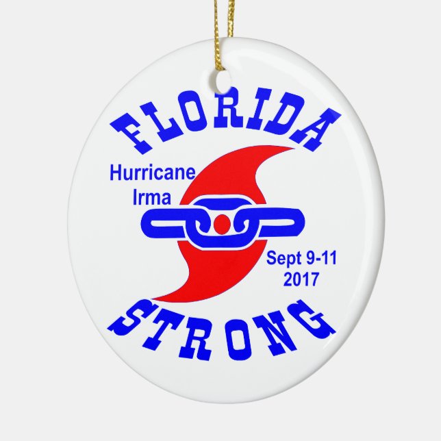 Florida Strong Hurricane Irma Ceramic Ornament (Left)