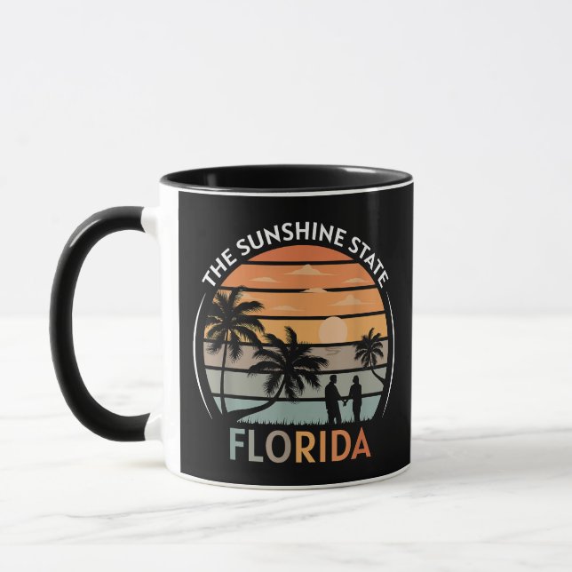 Florida Summer Beach Vintage Sunset Mug (Left)