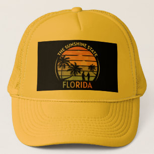 Florida Summer Beach Vintage Sunset Trucker Hat