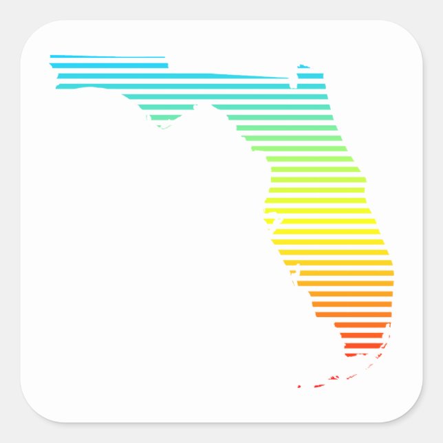 florida summer fade square sticker (Front)