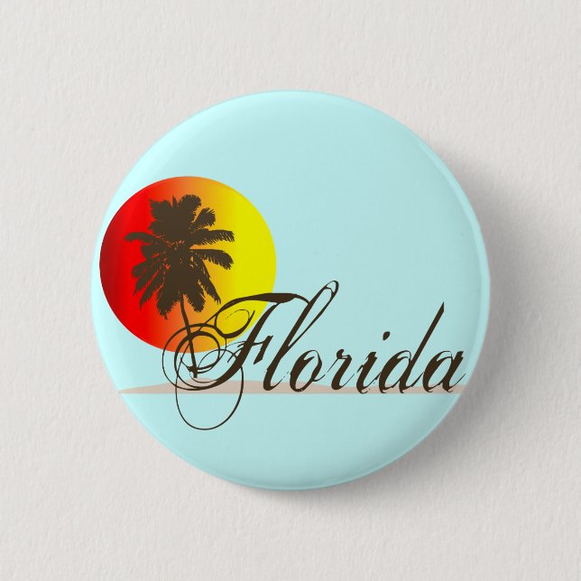 Florida Sunset 2 Inch Round Button (Front)