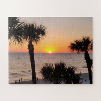 Florida Sunset Framed by Palm Trees Jigsaw Puzzle