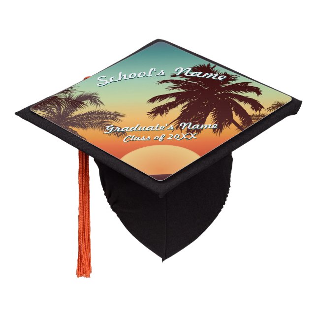Florida Sunset Graduation Cap Topper (Angled)