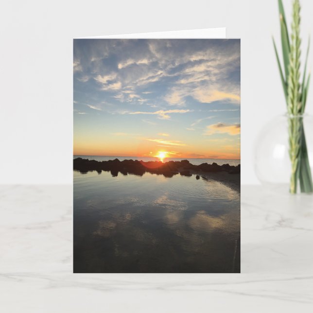 florida sunset greeting card (blank inside) (Front)