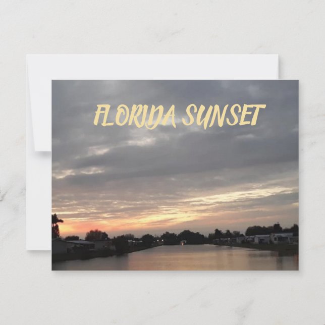 FLORIDA SUNSET GREETING CARTE (Devant)