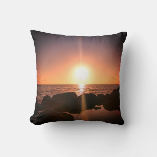Florida Sunset on the beach Natural Photography Throw Pillow